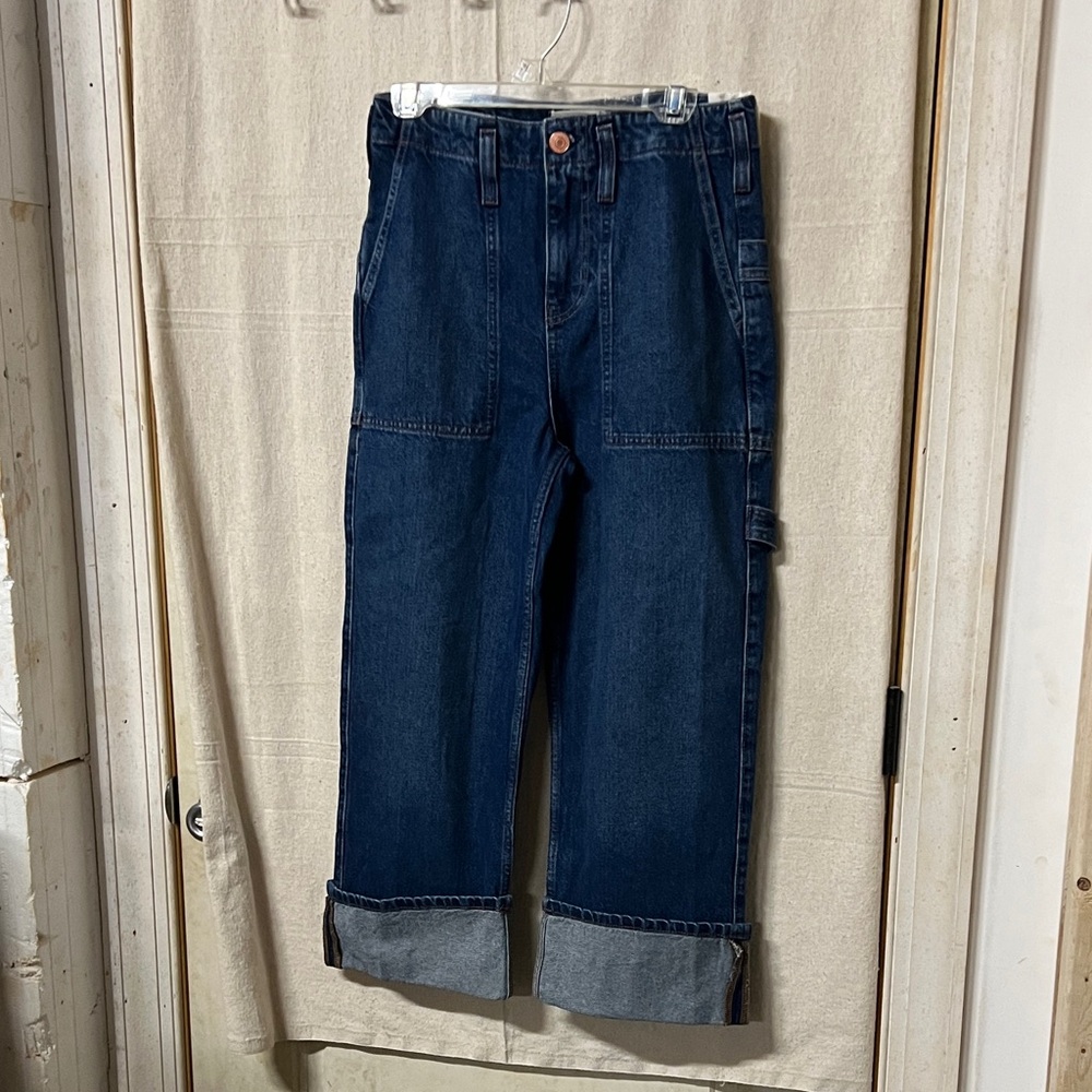 We The Free Dark Blue Cropped Jeans